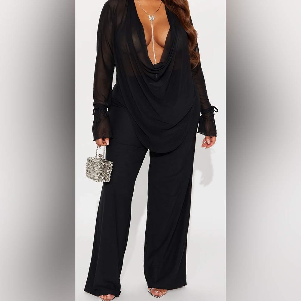 Elegant Black Women's Pants Set